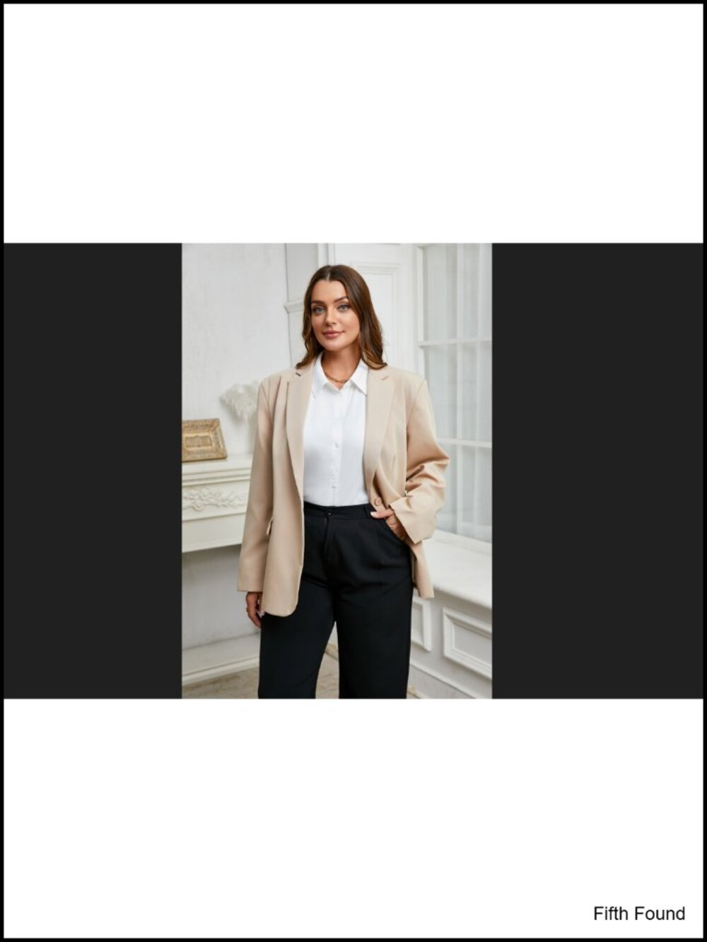 Plus Size Open Front Blazer Long Sleeve Work Office Suit Jacket Polyester - Picture 5 of 5
